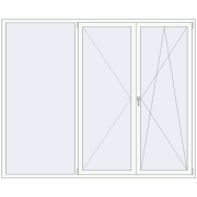 REHAU OPTIMUM EURO-DESIGN 70 2450x2015 mm RAL 9016 Traffic white two-sided