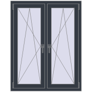 Okna skrzydłowe 1020x1280 mm REHAU ENERGY-SAVING SYNEGO MD ANTHRACITE_GREY_STRUKTURAL dwustronny