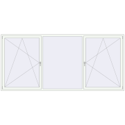 Okna skrzydłowe 3500x1600 mm REHAU BRILLANT DESIGN RAL 9016 Traffic white dwustronny