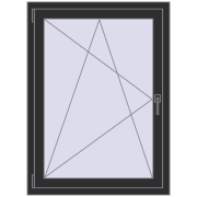 REHAU OPTIMUM EURO-DESIGN 70 850x1150 mm ANTHRACITE_GREY_GLATT two-sided