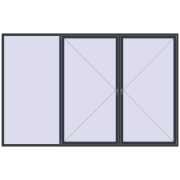 Okna skrzydłowe 3600x2300 mm REHAU OPTIMUM EURO-DESIGN 70 ANTHRACITE_GREY_STRUKTURAL dwustronny Okna skrzydłowe 3600x2300 mm REHAU OPTIMUM EURO-DESIGN 70 ANTHRACITE_GREY_STRUKTURAL dwustronny