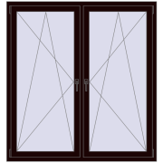 REHAU OPTIMUM EURO-DESIGN 70 1500x1600 mm CHOCOLATE_BROWN two-sided
