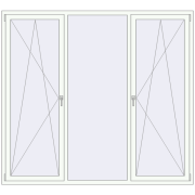 REHAU BRILLANT DESIGN 2200x2000 mm RAL 9016 Traffic white two-sided