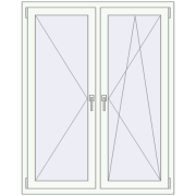 REHAU ENERGY-SAVING SYNEGO MD 1200x1450 mm RAL 9016 Traffic white two-sided