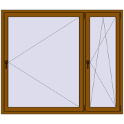 REHAU OPTIMUM EURO-DESIGN 70 1750x1500 mm GOLDEN OAK two-sided