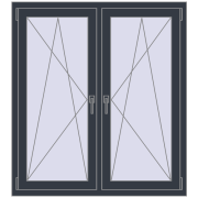 REHAU ENERGY-SAVING SYNEGO MD 1170x1280 mm ANTHRACITE_GREY_STRUKTURAL dwustronny