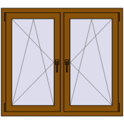 REHAU ENERGY-SAVING SYNEGO MD 1215x1025 mm GOLDEN OAK dwustronny