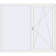 REHAU ENERGY-SAVING SYNEGO MD 2050x1790 mm RAL 9016 Traffic white two-sided