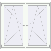 REHAU ENERGY-SAVING SYNEGO MD 1500x1400 mm RAL 9016 Traffic white two-sided