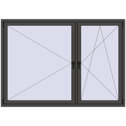 REHAU ENERGY-SAVING SYNEGO MD 2035x1435 mm BASALT_GREY dwustronny