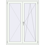 REHAU ENERGY-SAVING SYNEGO MD 1100x1500 mm RAL 9016 Traffic white two-sided