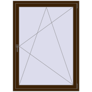 Tilt-and-Turn 1100x1500 mm REHAU ENERGY-SAVING SYNEGO MD DARK_OAK two-sided