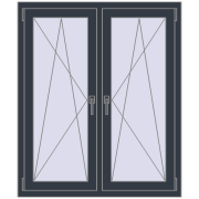 REHAU ENERGY-SAVING SYNEGO MD 1140x1265 mm ANTHRACITE_GREY_STRUKTURAL dwustronny