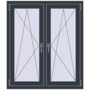 Okna skrzydłowe 1020x1160 mm REHAU ENERGY-SAVING SYNEGO MD ANTHRACITE_GREY_STRUKTURAL dwustronny