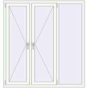 REHAU ENERGY-SAVING SYNEGO MD 1500x1600 mm RAL 9016 Traffic white two-sided