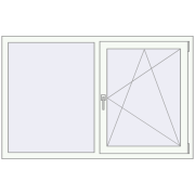 REHAU OPTIMUM EURO-DESIGN 70 1510x970 mm RAL 9016 Traffic white two-sided
