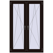 Okna skrzydłowe 1020x1550 mm REHAU ENERGY-SAVING SYNEGO MD BLACK_BROWN dwustronny