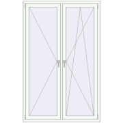 Tilt-and-Turn 1300x2040 mm REHAU BRILLANT DESIGN RAL 9016 Traffic white two-sided