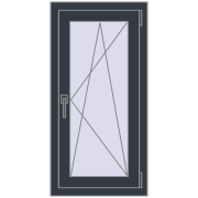 REHAU OPTIMUM EURO-DESIGN 70 500x1000 mm ANTHRACITE_GREY_STRUKTURAL two-sided