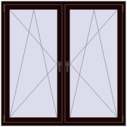 REHAU OPTIMUM EURO-DESIGN 70 1500x1500 mm CHOCOLATE_BROWN two-sided