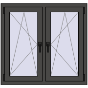 REHAU ENERGY-SAVING SYNEGO MD 1005x950 mm BASALT_GREY dwustronny