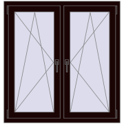 Okna skrzydłowe 1050x1145 mm REHAU ENERGY-SAVING SYNEGO MD CHOCOLATE_BROWN dwustronny
