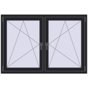 REHAU ENERGY-SAVING SYNEGO MD 1530x1010 mm BLACK_ULTI-MATT dwustronny