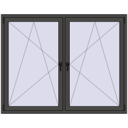 Tilt-and-Turn 1755x1400 mm REHAU ENERGY-SAVING SYNEGO MD BASALT_GREY two-sided