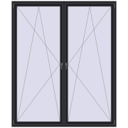 Okna skrzydłowe 2000x2400 mm REHAU BRILLANT DESIGN BLACK_ULTI-MATT dwustronny