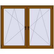 REHAU ENERGY-SAVING SYNEGO MD 1815x1445 mm GOLDEN OAK dwustronny