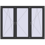 REHAU OPTIMUM EURO-DESIGN 70 2000x1500 mm ANTHRACITE_GREY_GLATT two-sided