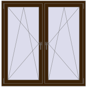 REHAU ENERGY-SAVING SYNEGO MD 1380x1355 mm DARK_OAK dwustronny