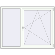 Okna skrzydłowe 1460x1130 mm KORSA BRILLANT DESIGN RAL 9016 Traffic white dwustronny