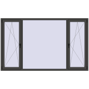 Okna skrzydłowe 2500x1500 mm REHAU ENERGY-SAVING SYNEGO MD BASALT_GREY dwustronny