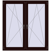 REHAU ENERGY-SAVING SYNEGO MD 1380x1520 mm CHOCOLATE_BROWN dwustronny