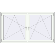 REHAU ENERGY-SAVING SYNEGO MD 1830x1040 mm RAL 9016 Traffic white two-sided