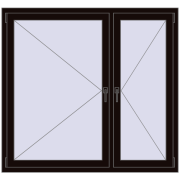 REHAU OPTIMUM EURO-DESIGN 70 1450x1350 mm BLACK_BROWN two-sided