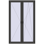 REHAU ENERGY-SAVING SYNEGO MD 1400x2300 mm BASALT_GREY two-sided