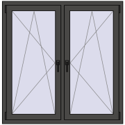 Okna skrzydłowe 1320x1280 mm REHAU ENERGY-SAVING SYNEGO MD BASALT_GREY dwustronny