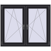 REHAU ENERGY-SAVING SYNEGO MD 1290x1070 mm BLACK_ULTI-MATT dwustronny