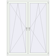 REHAU OPTIMUM EURO-DESIGN 70 1580x2060 mm RAL 9016 Traffic white two-sided