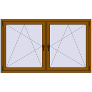 Tilt-and-Turn 1770x1025 mm REHAU ENERGY-SAVING SYNEGO MD GOLDEN OAK two-sided