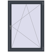 REHAU OPTIMUM EURO-DESIGN 70 1040x1370 mm ANTHRACITE_GREY_STRUKTURAL two-sided