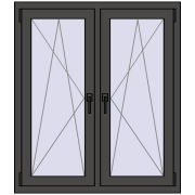 Okna skrzydłowe 1020x1160 mm REHAU ENERGY-SAVING SYNEGO MD BASALT_GREY dwustronny