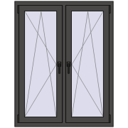 Okna skrzydłowe 1020x1280 mm REHAU ENERGY-SAVING SYNEGO MD BASALT_GREY dwustronny