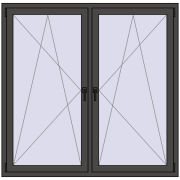 REHAU ENERGY-SAVING SYNEGO MD 1590x1535 mm BASALT_GREY dwustronny REHAU ENERGY-SAVING SYNEGO MD 1590x1535 mm BASALT_GREY dwustronny