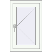 REHAU OPTIMUM EURO-DESIGN 70 500x750 mm RAL 9016 Traffic white two-sided