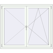 REHAU OPTIMUM EURO-DESIGN 70 1420x1180 mm RAL 9016 Traffic white two-sided
