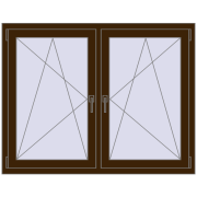 REHAU ENERGY-SAVING SYNEGO MD 1395x1070 mm DARK_OAK dwustronny