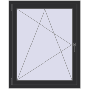 REHAU OPTIMUM EURO-DESIGN 70 900x1100 mm ANTHRACITE_GREY_GLATT two-sided